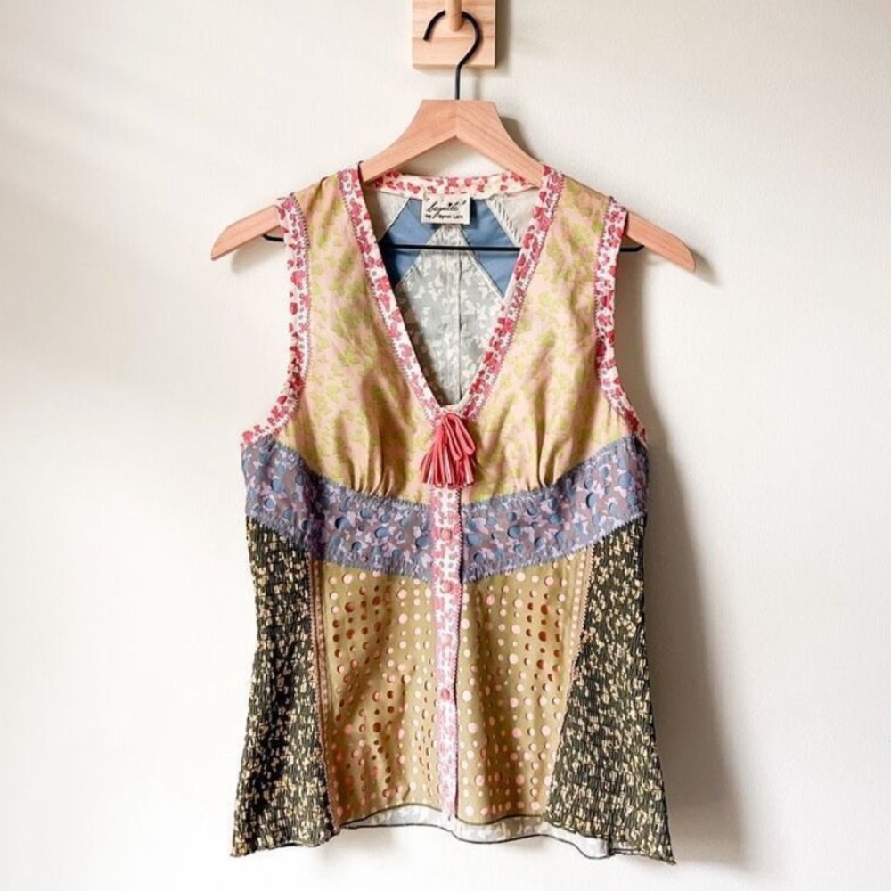 Byron Lars. Size 4. Patchwork Sleeveless top.